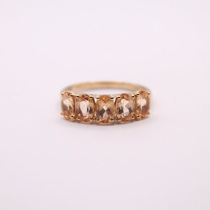 Peach Morganite Row Ring