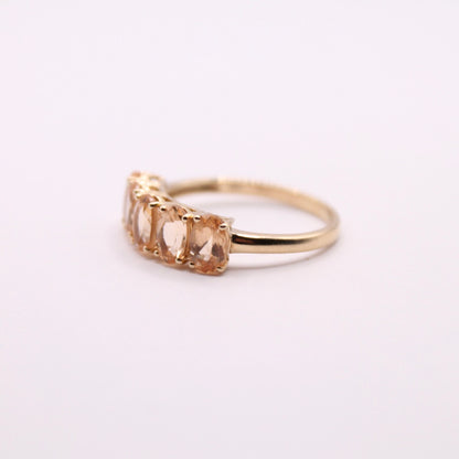 Peach Morganite Row Ring