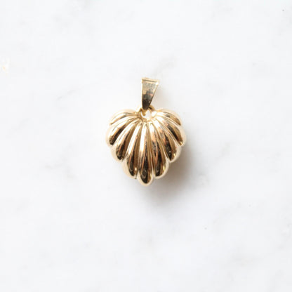 Puffy Ribbed Heart Charm