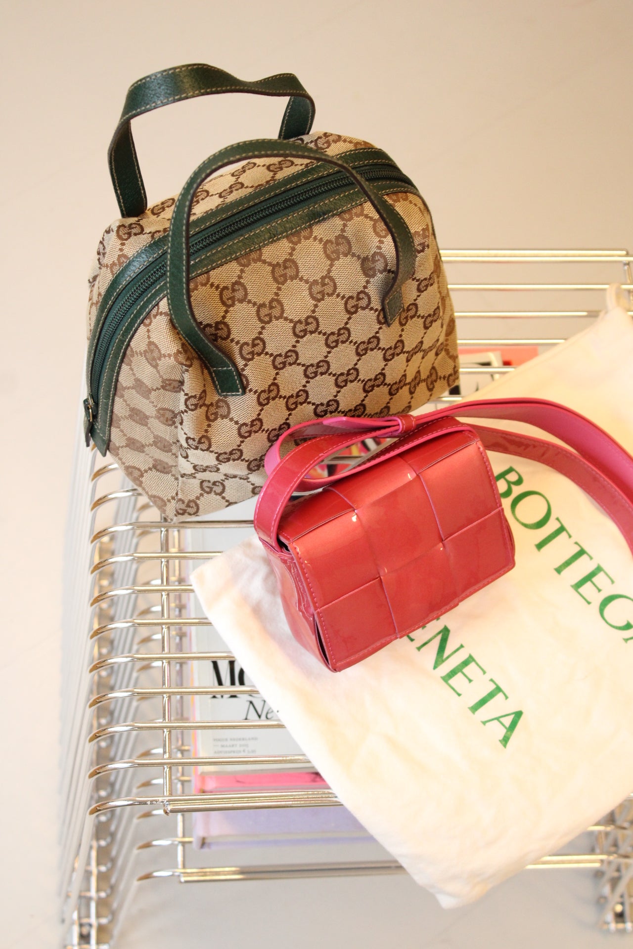 Bottega Veneta Intrecciato Enamel Shoulder Bag