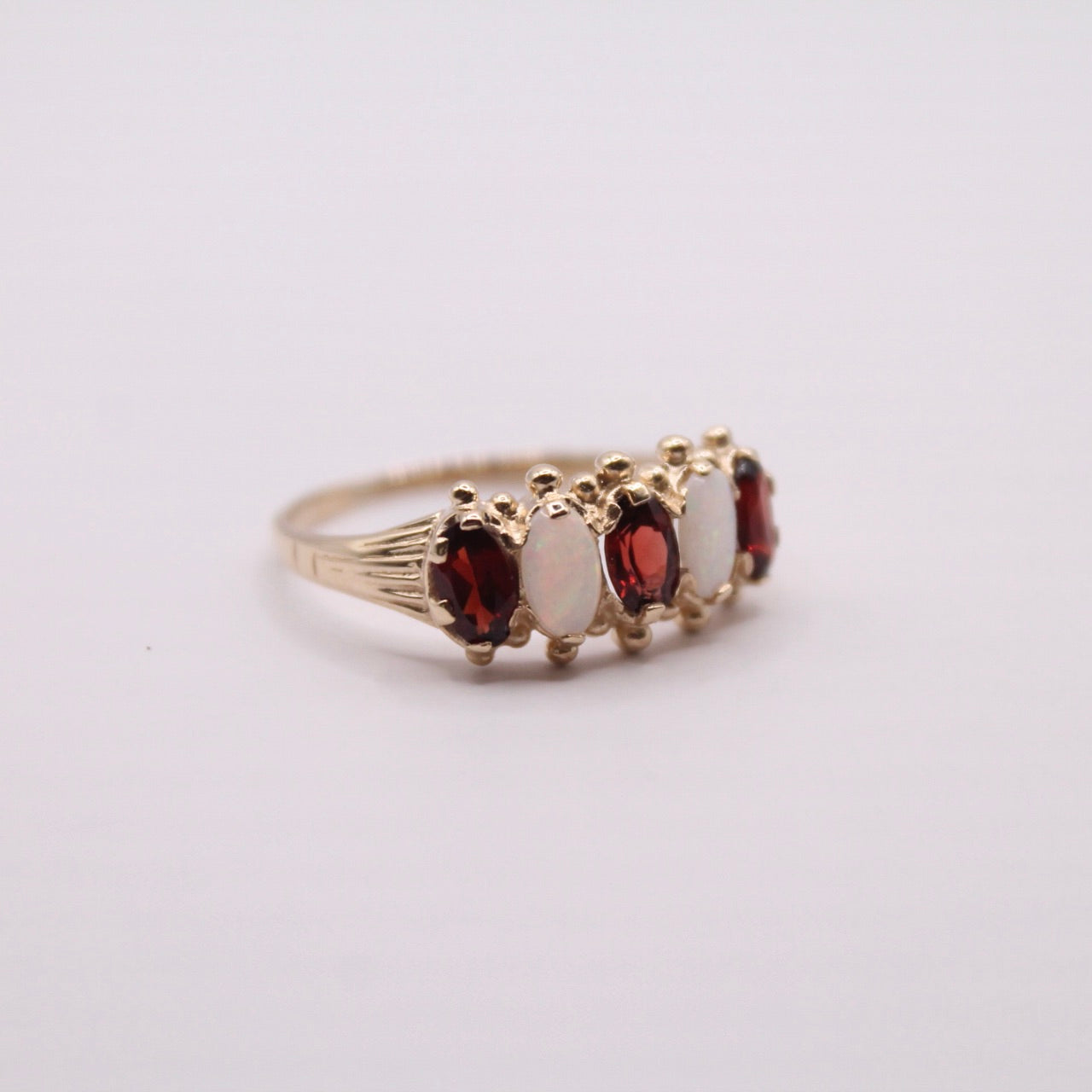 Victorian Opal & Garnet Row Ring