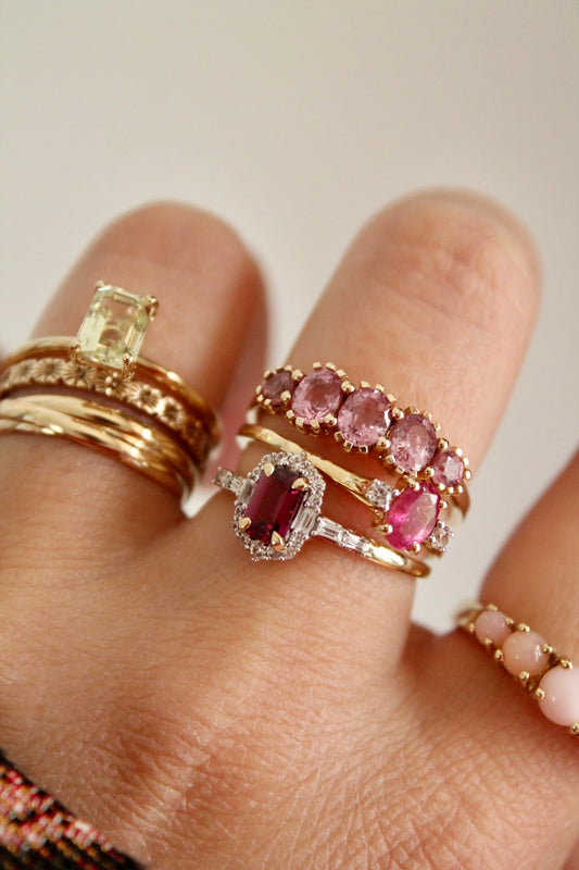 Garnet Cluster Ring