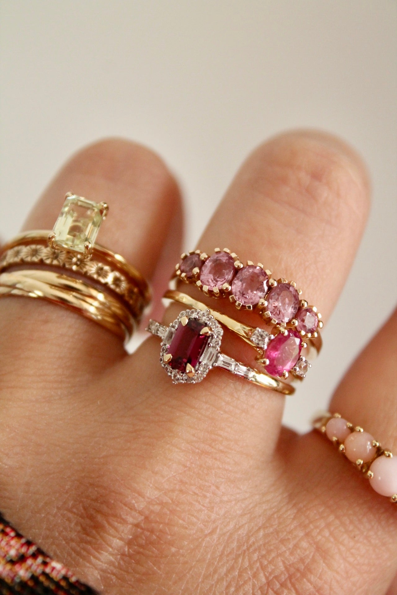 Garnet Cluster Ring
