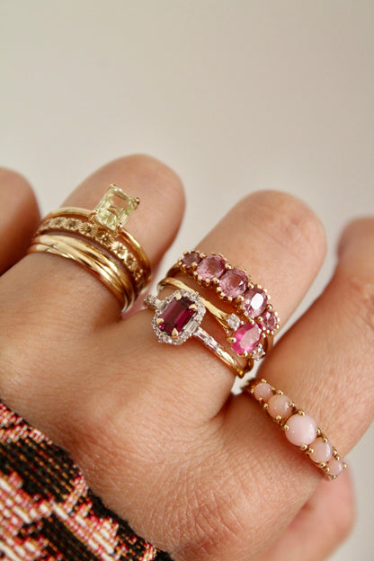 Rubellite Trilogy Ring