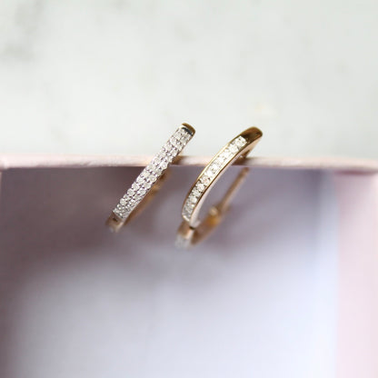 2-in-1 Diamond Huggie Earrings