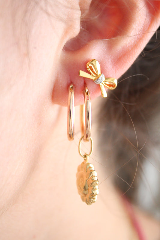 Diamond Bow Stud Earrings