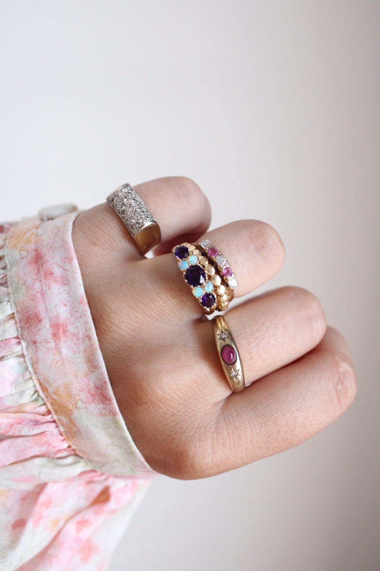 Victorian Opal & Amethyst Ring