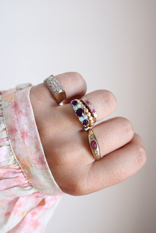 Solid Diamond Statement Ring
