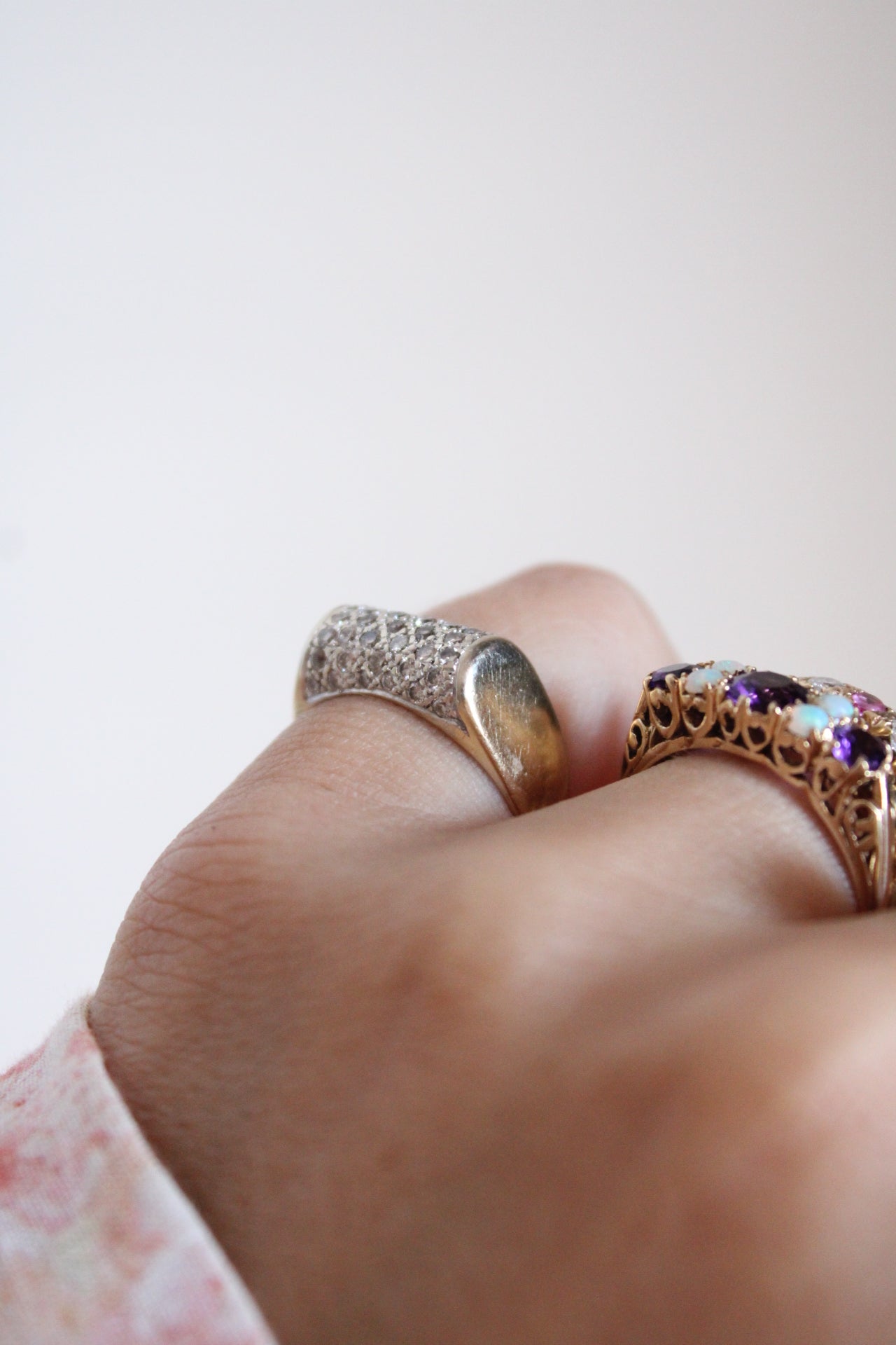 Solid Diamond Statement Ring