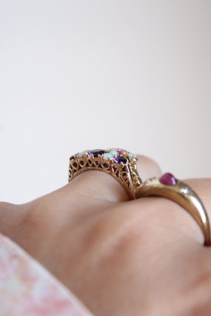 Victorian Opal & Amethyst Ring