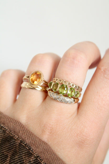 Victorian Peridot Row Ring