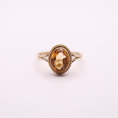 Single Citrine Cord Ring