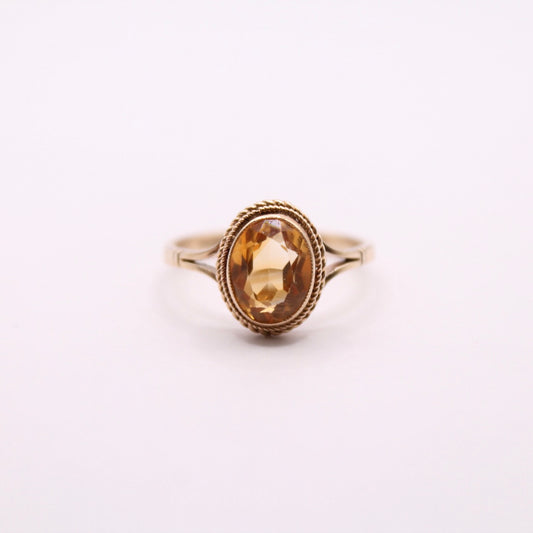 Single Citrine Cord Ring