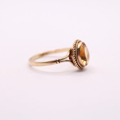 Single Citrine Cord Ring