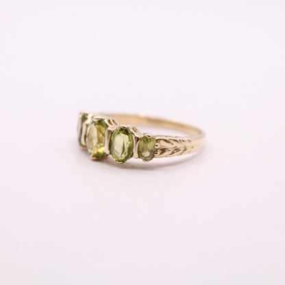 Victorian Peridot Row Ring