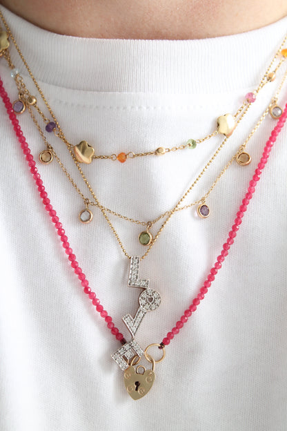 Multi Gem Disco Necklace
