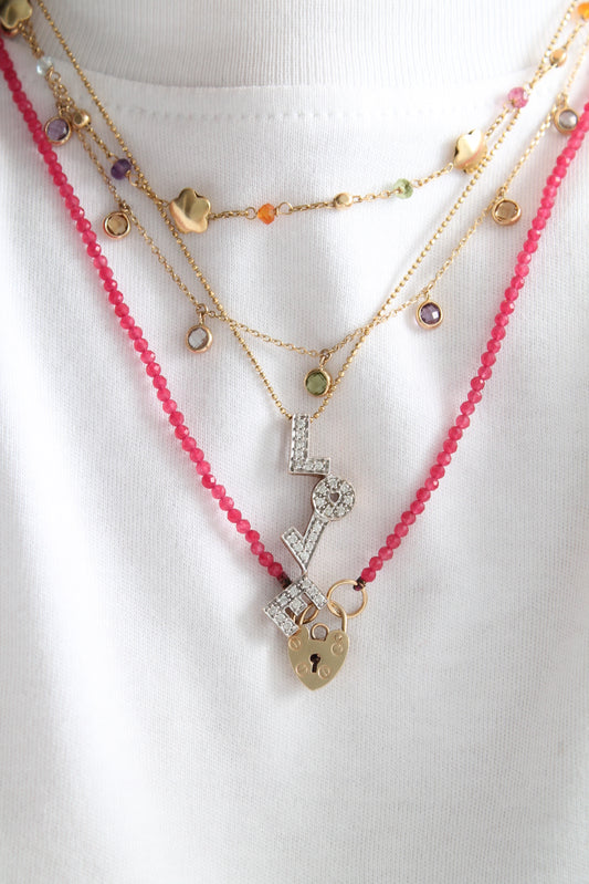 Multi Gem Disco Necklace