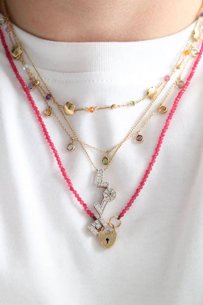 Multi Gem Disco Necklace