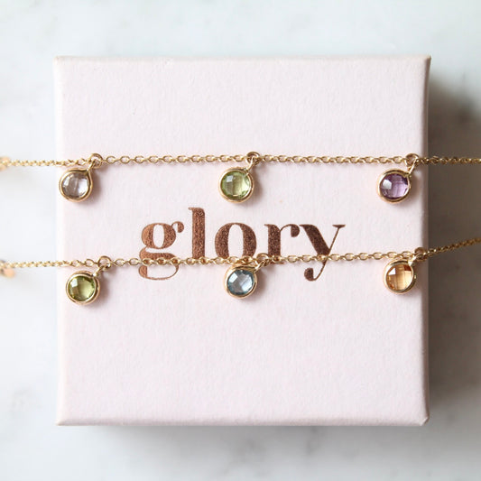 Multi Gem Disco Necklace