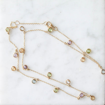 Multi Gem Disco Necklace