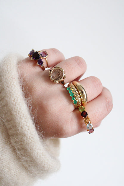 Multi Gem Row Ring