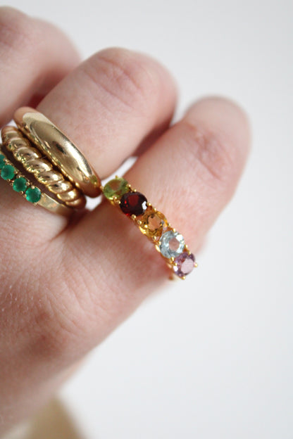 Multi Gem Row Ring