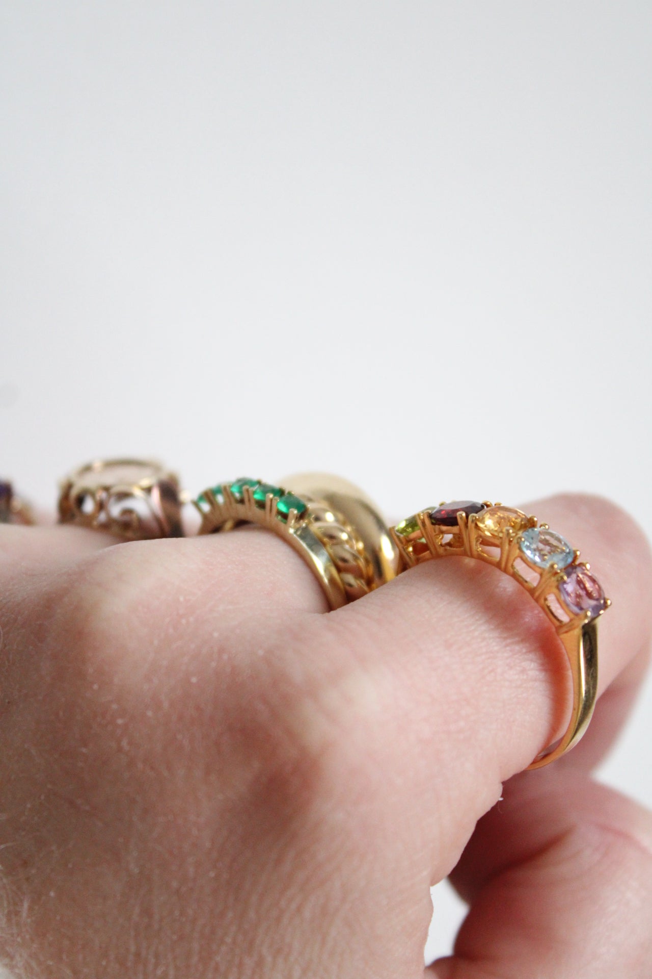 Multi Gem Row Ring