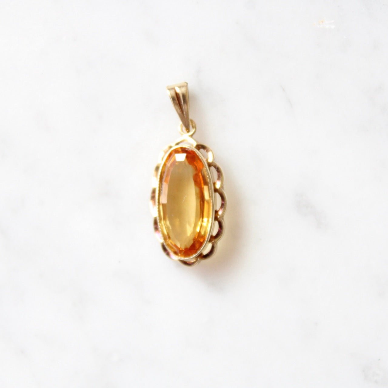Citrine Flower Pendant