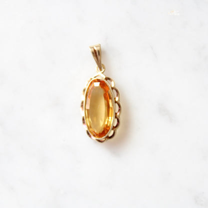 Citrine Flower Pendant