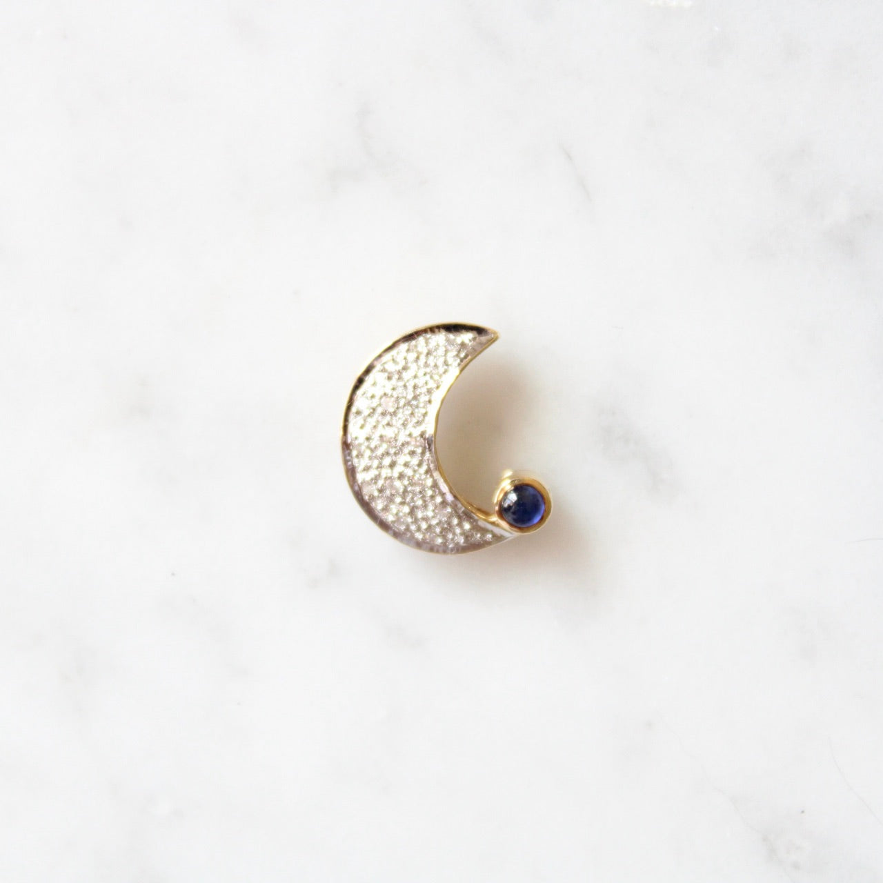 Diamond & Sapphire Moon Pendant
