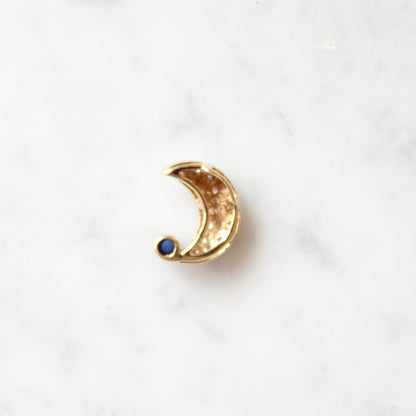 Diamond & Sapphire Moon Pendant