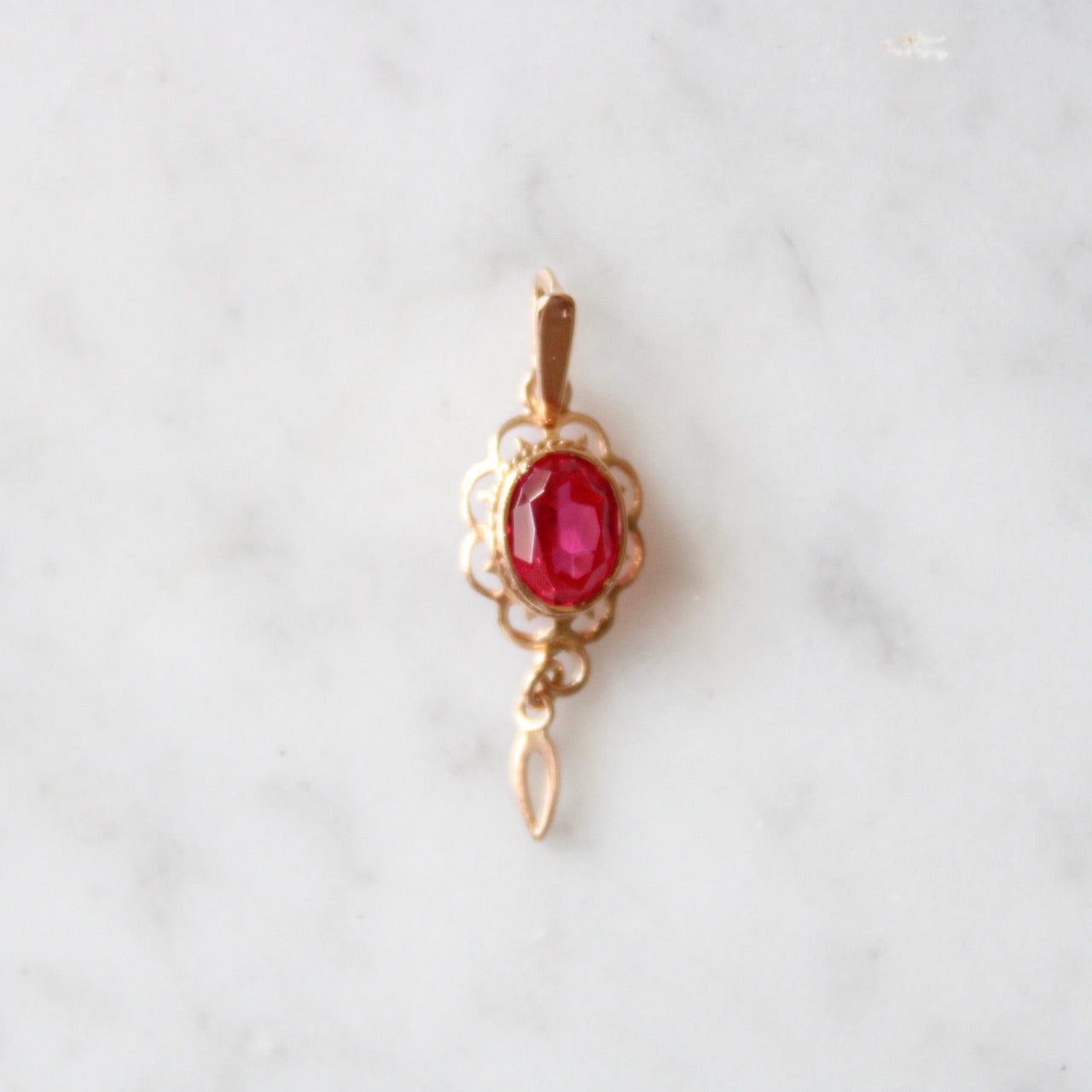 Ruby Flower Pendant