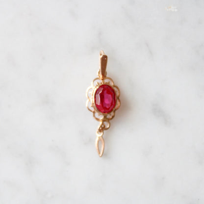 Ruby Flower Pendant