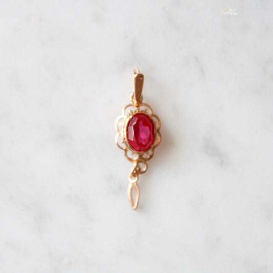 Ruby Flower Pendant