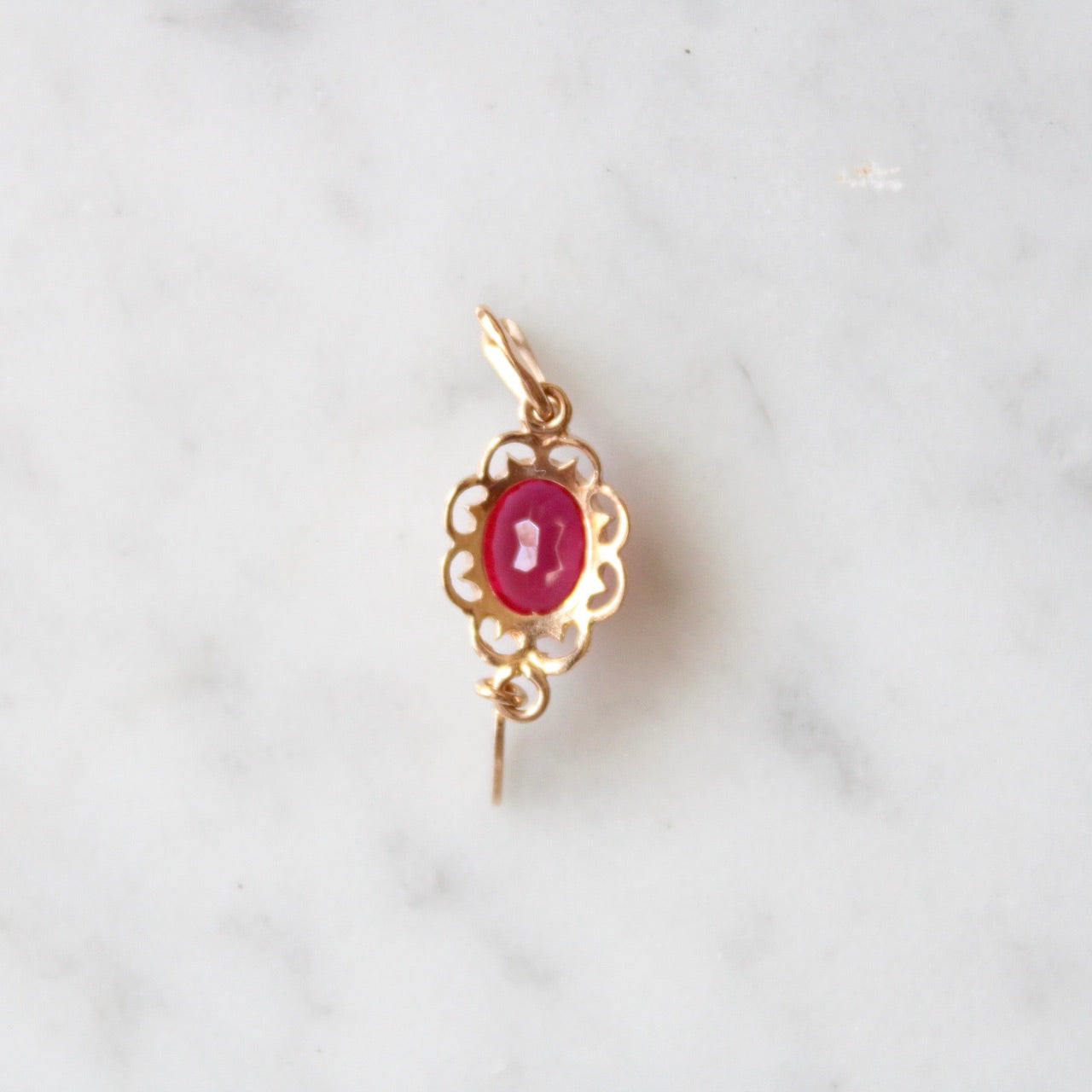 Ruby Flower Pendant