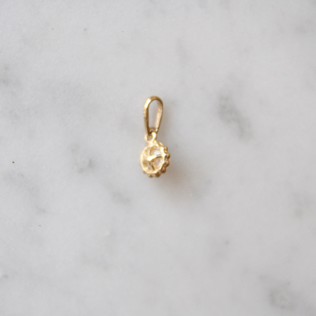 Tiny Pearl Flower Pendant