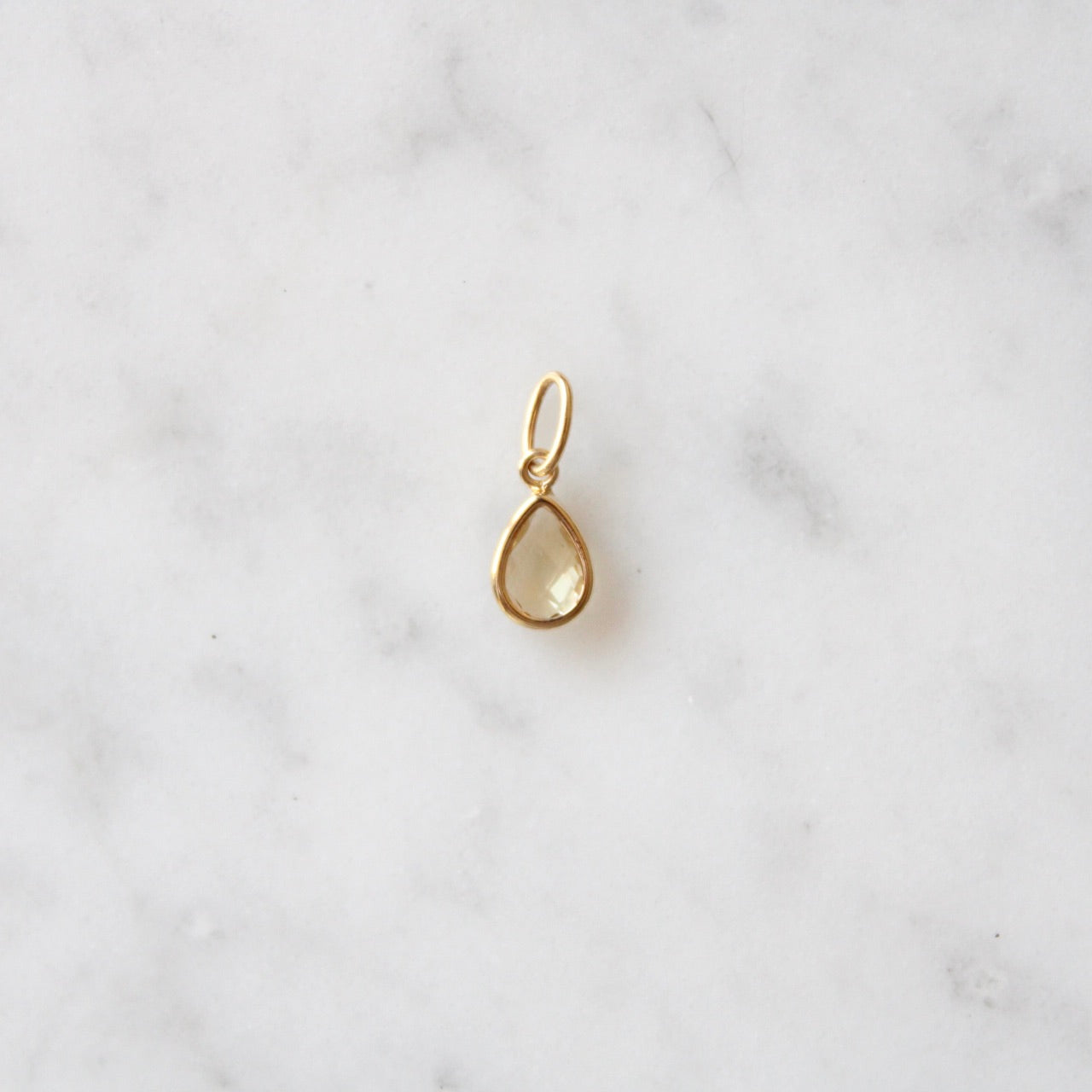 Tiny Citrine Drop Pendant