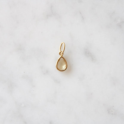 Tiny Citrine Drop Pendant