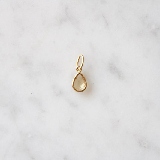 Tiny Citrine Drop Pendant
