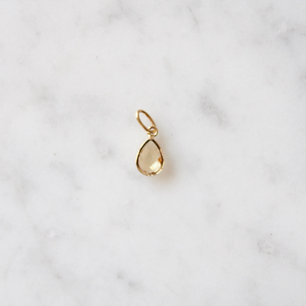 Tiny Citrine Drop Pendant