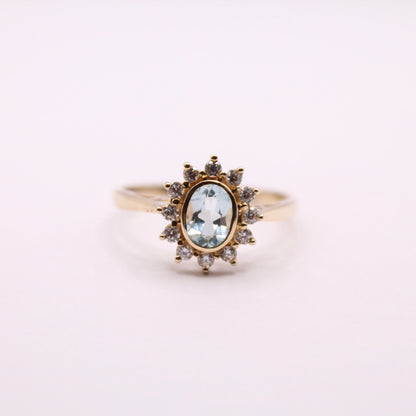 Aquamarine Lady Di Ring