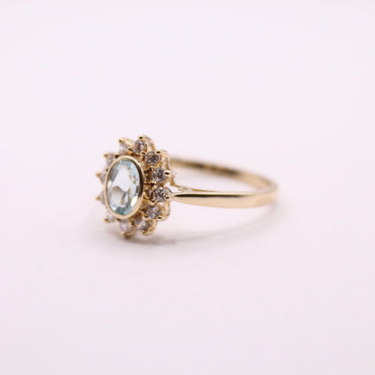 Aquamarine Lady Di Ring