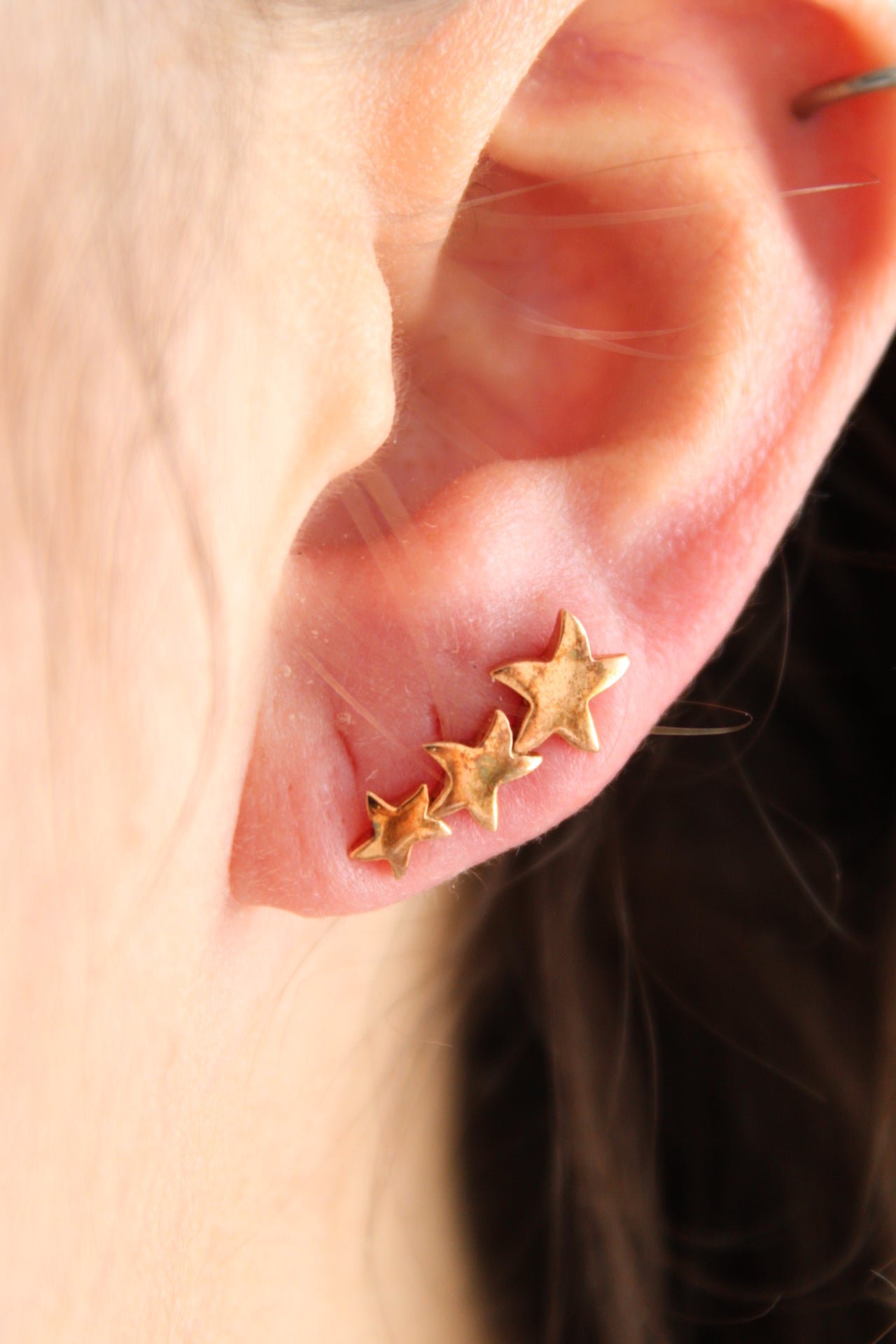 Single Triple Star Earring