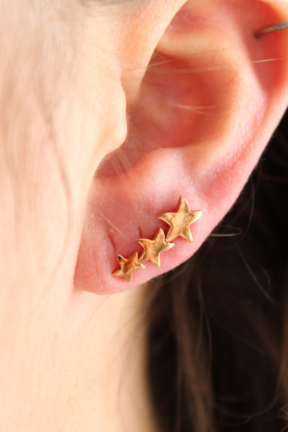 Single Triple Star Earring