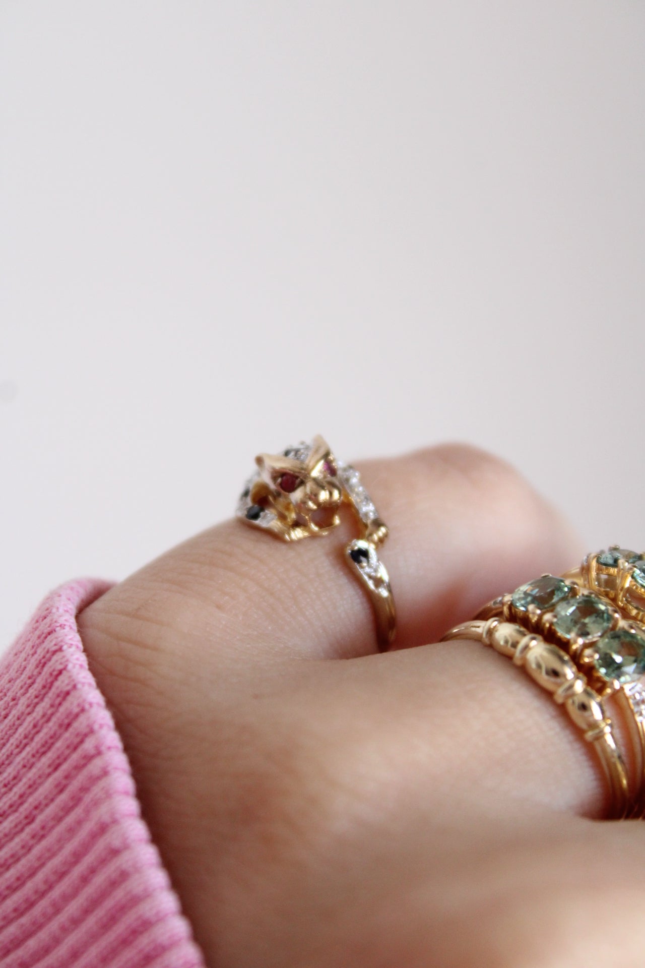 Ruby & Sapphire Leopard/Panther Ring