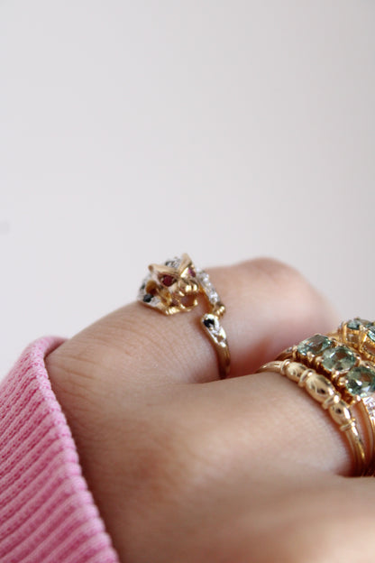 Ruby & Sapphire Leopard/Panther Ring