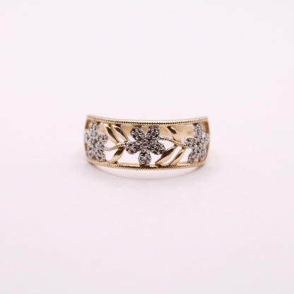 Diamond Flower Band Ring