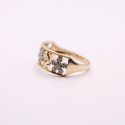 Diamond Flower Band Ring