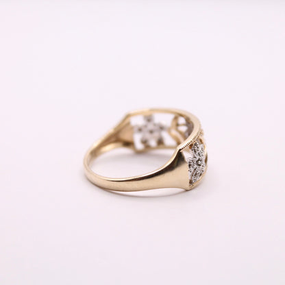 Diamond Flower Band Ring