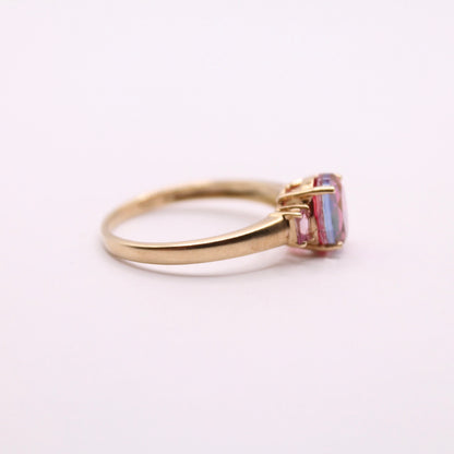 Pink Mystic Topaz Trilogy Ring